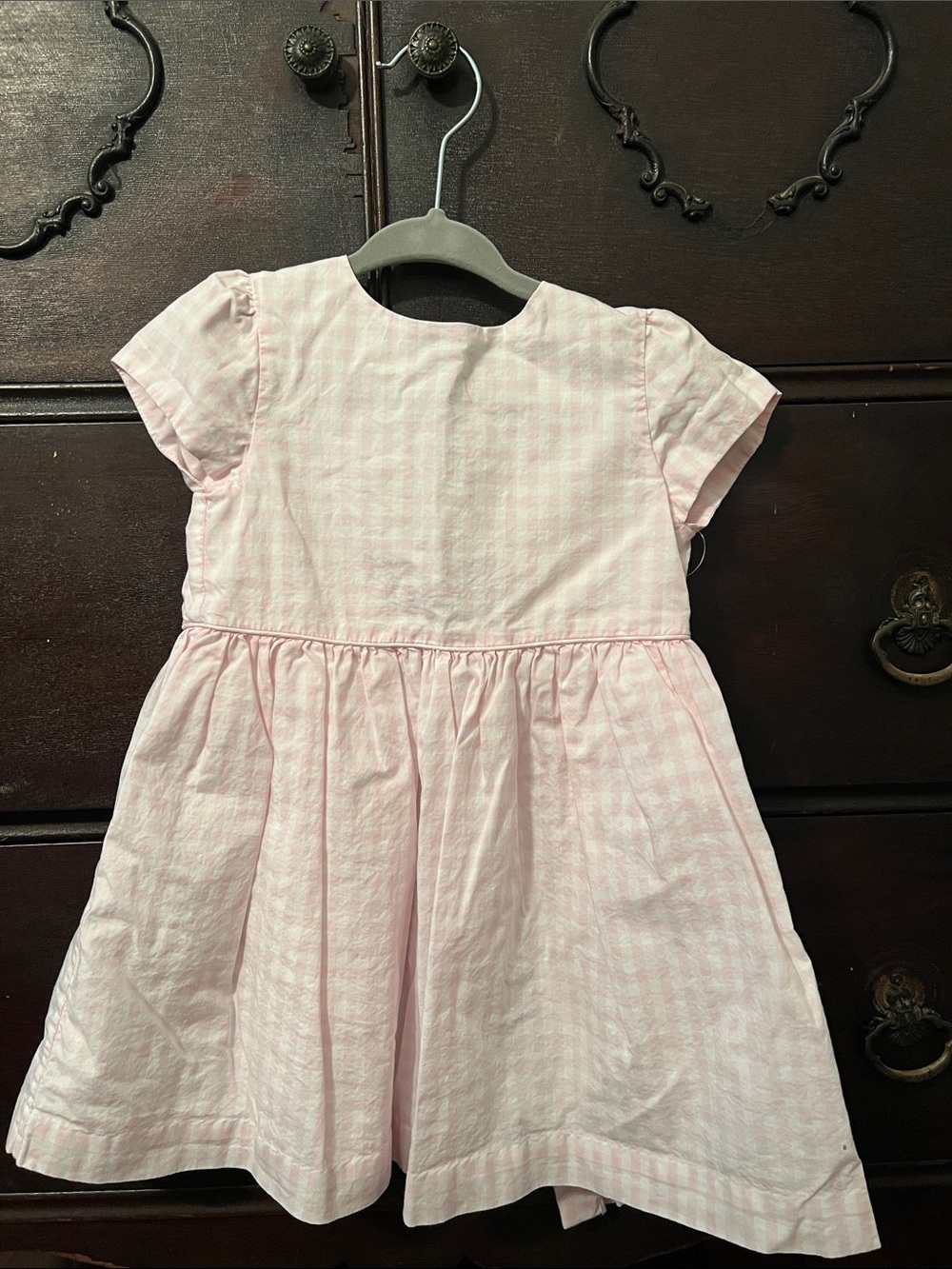 Ralph Lauren Girls' Light Pink Check Short-Sleeve Dress